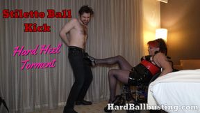 Stiletto Heel Hell: Mistress Kitty Babalon Kicks & Squishes His Balls Until He Begs to Kiss Her Feet