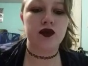 Sexy wife Lipstick  and smoking with music