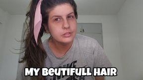 Hair Brushed, Glossy, Ponytail (brunette hair)