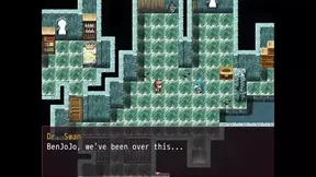 Hottest blonde dominatrix in latex suit tramples big ass and big boobs in RPG game