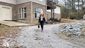 1424 - Vivian Ireene Pierce Brown Leather Jacket & Riding Boots Chevy Cold Start