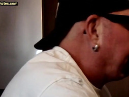 Gloryhole dude sucks nice hard cock while stroking it