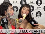 GLORIA NAHIR Y PAO DULZURA COMEN LA BANANA CON CREMA EN EL CUARTO PICANTE