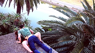4K Real outdoor sex young couple fucking in the park