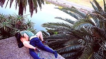 4K Real outdoor sex young couple fucking in the park