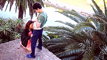 4K Real outdoor sex young couple fucking in the park