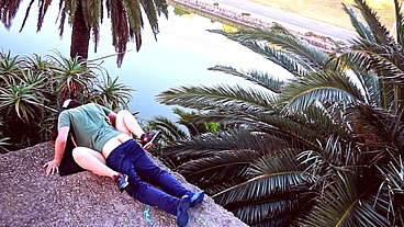 4K Real outdoor sex young couple fucking in the park