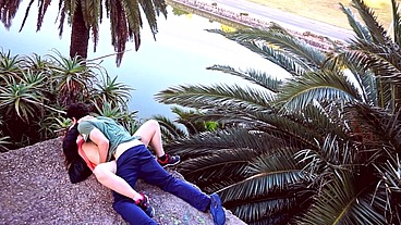 4K Real outdoor sex young couple fucking in the park