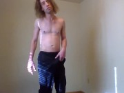 MTF Aroused in Only Track Pants