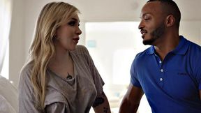 BBC pounds tattooed interracial shemale in the ass with his big cock