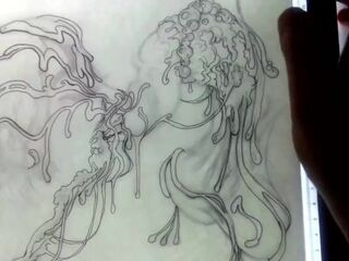 One Sexy Mess Line Art Timelapse by Drenched The Facial Artist