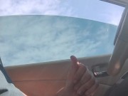 Risky drive and jacking off broad day light