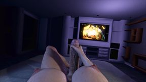 Futanari Solo Masturbates and Cums on Herself