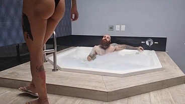 Cum and squirt while the IRON-BIKER fucked me in the bathtub!