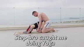 STEPBRO CAUGHT ME BENDING OVER YOGA STRETCH TURNS INTO BALCONY FUCKING
