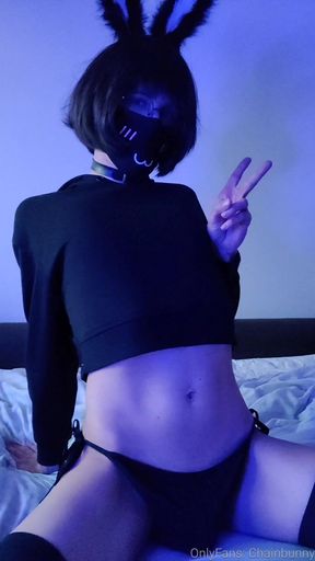 Hung Femboy Top Bunny Jerks Off