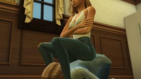 Eleonore dominates her messy roommate with her white sneakers