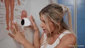”BRAZZERS Miss Alice Wild sucking a big black cock through a gloryhole at dorm campus”