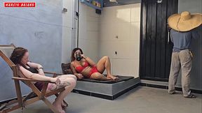 estava com tanto calor que nos deliciamos com a pica do nosso vizinho