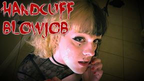 Handcuff Blowjob : t4t Facial Cumshot Femdom Facefucking Petite British Trans Cutie