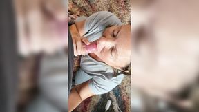 She savoringly drinks it down