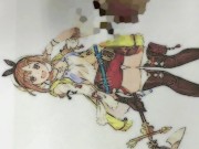 萌え声な男の娘が、無駄打ち射精した白い精液でアニメイラストの女の子を妊娠させようとする動画