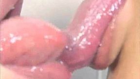 Japanese lesbians give horny tongue kisses and licks in their steamy