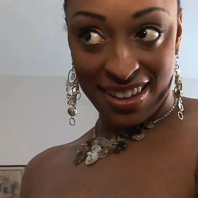 Gorgeous black woman sucking a hard dick