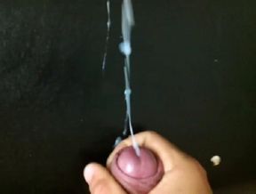 Felixproducer squirts massive cumshot on a chair