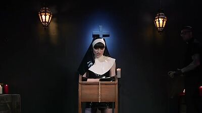 BDSM Shemale nun bareback fucked by priest after whipping