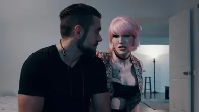 A Busy Shemale Bares Her Wet Asshole To A Sad Stepbrother