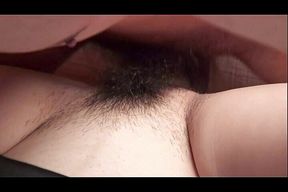 Curvy Japanese maid hairy pussy gets hammered