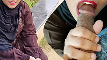 Poor Muslim Hijab girl fucked by porn video producer for money, outdoor garden sex in Hindi