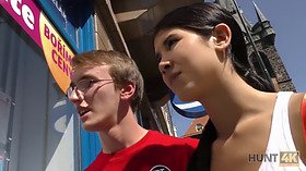 Watch this skinny Czech teen get cash for a trip to the beach while her BF watches in despair