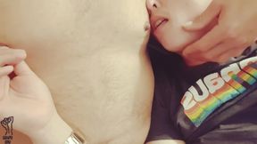 Mature Stepdaddy Lets Latino Boy Suck On His Nipples