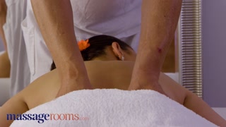 Massage Rooms Sexy teen Mia Rose oil soaked big natural tits and passionate romantic sex