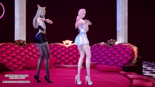 [MMD] Chaness - SeSeSe Sexy Hot Kpop Dance Ahri Seraphine League of Legends KDA Uncensored Hentai