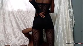 18y old ebony fucked wearing fishnet pt 1