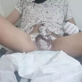 Twink Diaper Boy Showing his Feet and masturbating