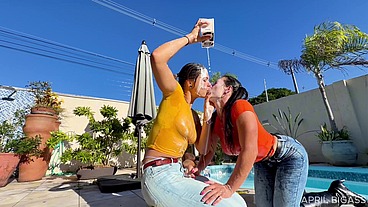 Wet Jeans, Messy Cream & Poolside Girl/Girl Teasing — Part 1