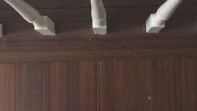 CHESTNUT HARDWOOD FLOOR HALLWAY WHITE PAINT STAIR BANESTER