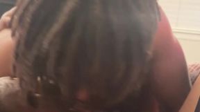 Black girl's creamy pussy and horny kisses