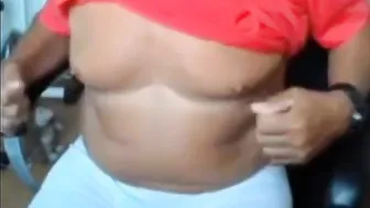 Mature daddy strokes his hard cock on webcam