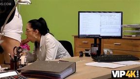 VIP4K Brunette Babe Gives Pussy To Agent Buy Musical Equipment