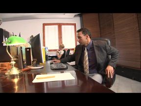 Secretary fuck with her boss on first day in new job at office.