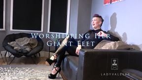 Worshipping Her Giant Feet