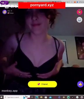 Curious onlookers react to public flashing on webcam