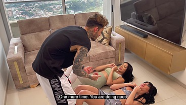 Rebecca Jhonson and Yenifer Chacon are Venezuelan Pornstars, and they seduce their coach to do a delicious blowjob to him