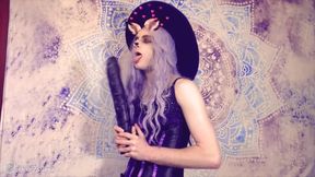 Gothic Sissy Ass Ripped by Three Huge Dildos Gaping Cum Flood