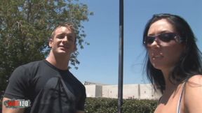 Handsome blue eyes babe in intense sex action